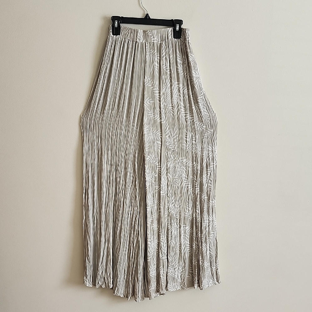 Ocean Drive Neutral Wide Leg Beach Pants Womens Medium Elastic Waist Pull On